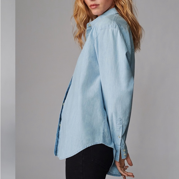 Aritzia Denim Forum The Jane long sleeve shirt Button Down chambray size medium - Picture 6 of 15
